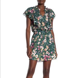 Parker Ruffle Floral A Line Dress SZ L